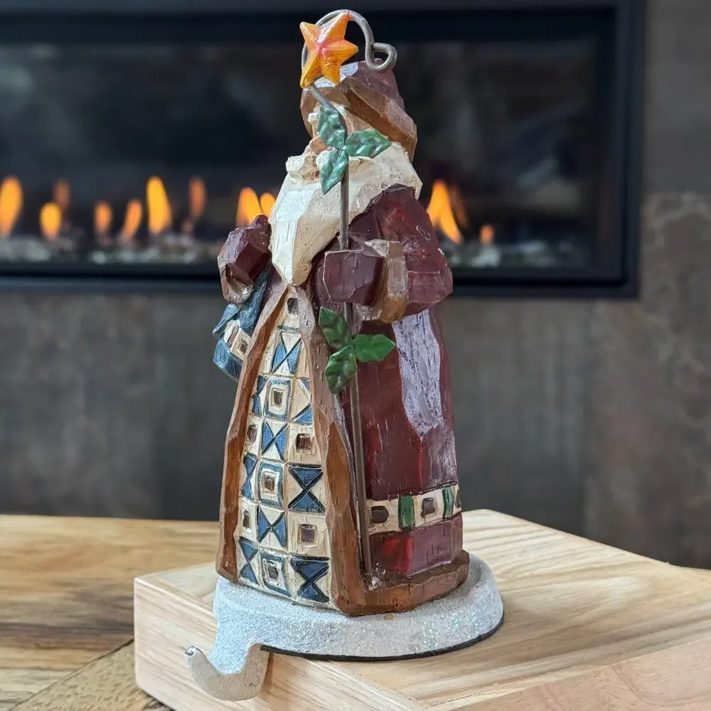 Jim Shore Heartwood Creek Old World Santa Stocking Holder 7